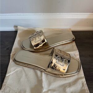 ❗️SALE❗️Tory Burch Metallic Gold Slide Sandals